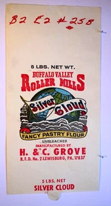 Vintage Sack Paper Bag -  SILVER CLOUD FLOUR, H & C GROVE, LEWISBURG PENN  1998 - Picture 1 of 1