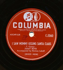 JIMMY BOYD on 1953 Columbia C-2060 (Canada) - I Saw Mommy Kissing Santa Claus - Imagen 1 de 1