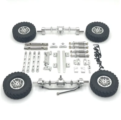 Metal Front Rear Portal Axle Assembly Tires shock absorbers For 1/12 MN82 LC79 - Image 1 of 4