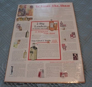 Rawleigh Vintage Home Products Brochure 19 1/2" x 14" Mounted -Ready to Frame - Picture 1 of 3