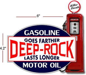 CALCOMANÍA TANQUE BOMBA GASOLINA 6" DEEP ROCK MOTOR OIL VA MÁS ALLÁ - Imagen 1 de 1