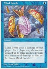 MTG magic cards 2x x2 Light Play, English Mind Bomb 5th Edition