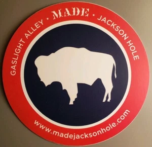 MADE in Jackson Hole Wyoming Gaslight Alley Aufkleber Abziehbild Vinyl 3" rund - Bild 1 von 1