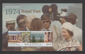 2024 NORFOLK ISLAND ROYAL VISIT 1974 minisheet mint unhinged - Picture 1 of 1
