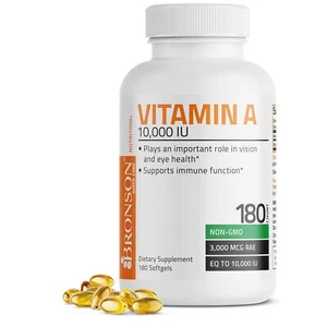 Vitamina A 10.000 UI fórmula premium no transgénica, 180 cápsulas blandas - Imagen 1 de 6