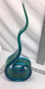 Vintage Murano Green and Blue Organic Grass Glass Sculpture Tall Artwork Abstrac - Picture 1 of 4