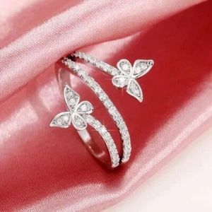 Banda de boda eterna de diamantes de corte redondo de 2,00 quilates chapada en oro blanco 14 K - Imagen 1 de 10