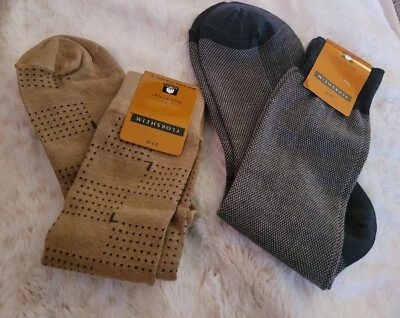 Juego de 2 calcetines de vestir Florsheim para hombre - gris/blanco y beige/marrón, trajes, informales Foto 1 de 4