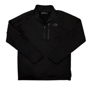 The North Face Sweatshirt Mens Sz Medium Black Canyonlands Fleece Lined 1/2 Zip - Picture 1 of 9