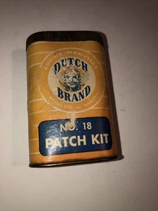 vintage JOHNS - MANVILLE DUTCH BRAND NO. 18 PATCH KIT Cardboard Tin - Picture 1 of 6