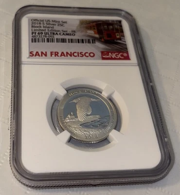 2018 s silver Block Island National Park quarter NGC PF 69 Ultra Cameo - Image 1 of 3