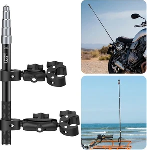 Motorcycle Bike Handlebar Double Clamp Mount with 59" Invisible Selfie for Insta - Picture 1 of 8
