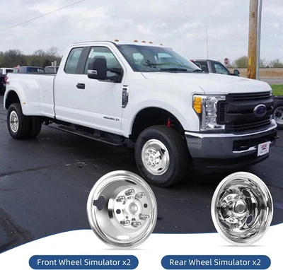 Fit Ford 2005-2025 F350 17" Dually Steel Wheel Simulators Dual Rim Liners Covers - Imagem 1 de 4