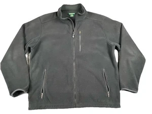 LL Bean Polartec Fleece Full Zip Jacket 3 Zip Pockets Men’s Large Black OFJM3 - Picture 1 of 9