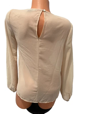 Forever 21 Talla Pequeña Transparente Manga Larga Top Tostado Foto 1 de 4