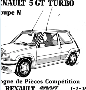 RENAULT 5 GT TURBO GRUPPO N CATALOGO RICAMBI SU CD 34 PAGINE - Foto 1 di 2