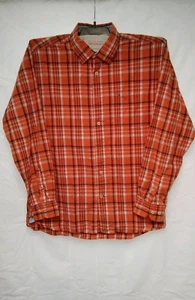 Tommy Hilfiger Dress Shirt Pocket Men's Large Long Sleeve Blue White Orange - Picture 1 of 5