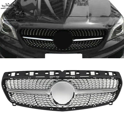 Parrilla estrella diamante plata brillante para Mercedes Benz R117 W117 CLA CLA250 13-16 EE. UU. Foto 1 de 4