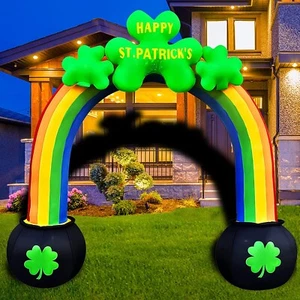 Caldero arco iris arco iris dorado LED INFLABLE 10' de alto DÍA DE PATRICIOS - Imagen 1 de 6