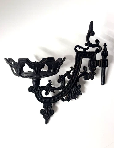 Vintage Gothic Ornate Cast Iron Oil Lamp Swivel Wall Bracket Sconce (NO Bracket) Cover