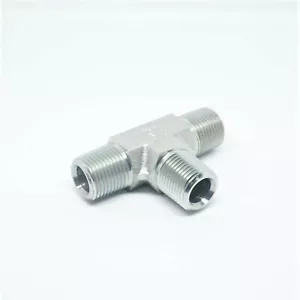 Steel 3/8" Male Npt Mpt Tee T Pipe Fitting Vacuum, Fuel, Air, Water, Oil, Gas - Picture 1 of 6