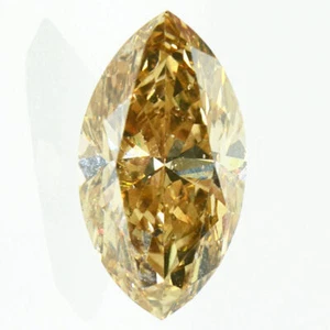 Loose Marquise Shape Diamond Fancy Brown Color 1.69 Carat VS2 Certified Enhanced - Picture 1 of 10