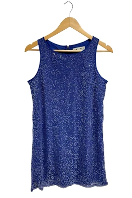 Mac+Jac Mujer Vestido recto Azul Campana Cuentas Vestido Talla L Foto 1 de 4