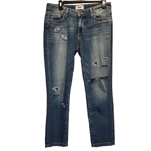 Pantalones de mezclilla Paige Jimmy al tobillo ojo de novio para mujer 28 tiro medio pierna recta - Imagen 1 de 11