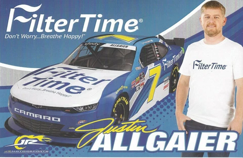 2019 JUSTIN ALLGAIER “FILTER TIME JR MOTORSPORTS" #7 NASCAR XFINITY POSTCARD Cover