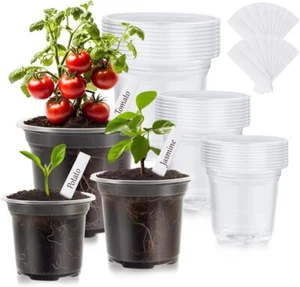 30 Packs Clear Nursery Pots for Plants, 3.5/4/5 Inch Plant Pot for Transparent. - Picture 1 of 7