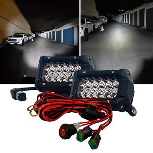 Barra de luz LED de 5" triple fila arnés interruptor tierra 4x4 camión de expedición - Imagen 1 de 9