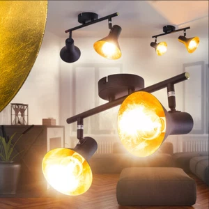 Foco de techo tablones pasillo cocina lámparas dormitorio salón lámpara negro/dorado - Imagen 1 de 2