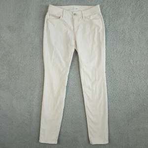 Ann Taylor LOFT Jeans Women 25 Cream Corduroy Curvy Skinny Stretch Pants Casual - Picture 1 of 13