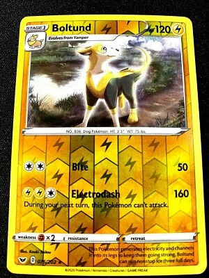2020 POKEMON 076/202 BOLTUND REVERSE HOLO NM/MT + SWORD & SHIELD L2024 - Image 1 of 2