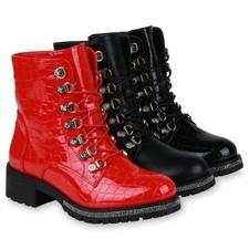 Damen Schnürstiefeletten Strass Leicht Gefütterte Stiefeletten 834916 Schuhe