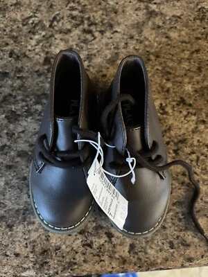 Bota marrón de imitación de cuero para niños pequeños talla 7 NUEVA informal con cordones para niños pequeños Foto 1 de 3