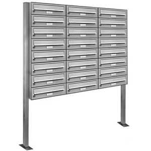 24er Premium Stand Briefkasten Edelstahl 24 Fach Postkasten Anlage freistehend - Bild 1 von 4