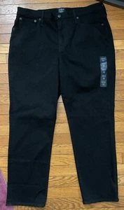 New NWT J Crew Women’s BLACK All Day Stretch Essential Straight Fit Jeans 32 - Picture 1 of 5