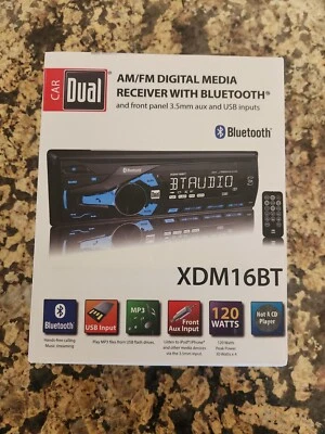 Car Dual AM/FM Digital Media Receiver W/ Bluetooth XDM16BT New In Box - Image 1 of 4