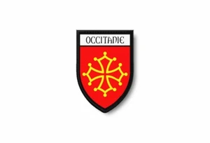 Patch ecusson termocollant bord brode drapeau imprime occitanie croix - Picture 1 of 1