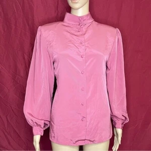 Vintage 1970’s CEO High Neck Edel Button Blouse Size 6 - Bild 1 von 8
