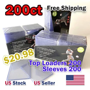 Top Loader 200ct 3" x 4" Sleeves 35pt Pokemon Baseball Football Sammelkarten - Bild 1 von 12