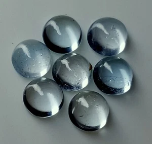 Lotto pietre preziose cabochon frullati tondi acquamarina 100% naturale 7,25 carati AQ-1 - Foto 1 di 5