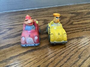 Sesame Street Ernie's Die Cast Firetruck & Bert's Die Cast Taxi Cab 1981 Hasbro