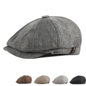 Herren Barett Retro Schiebermütze Cabbie Baskenmütze Newsboy Kappe Golf Cap Hüt - Bild 1 von 11