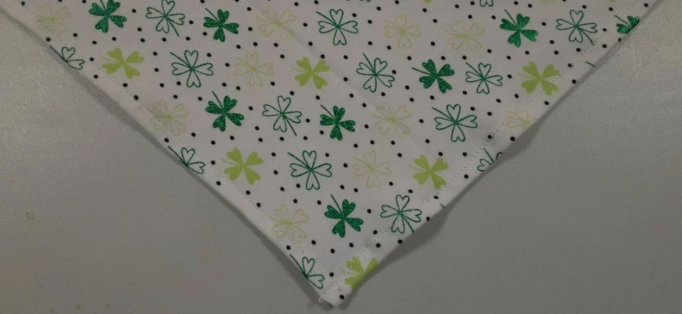 Dog Bandana, Green, White, St. Patrick's Day, Shamrock, xS, S  - Image 1 of 3