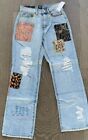 Urban Outfitters BDG High-Waisted Cowboy Jeans in Patchwork Denim, Size 25, NWT.