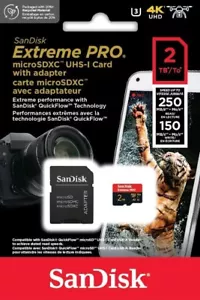Karta pamięci SanDisk Extreme PRO 2TB micro SDXC A2 V3 UHS-I U3 TF SD 200 MBs 4k - Zdjęcie 1 z 4