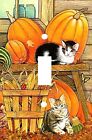 Fall Harvest Kittens - Decorative Decoupage Light Switch Covers - Made to Order