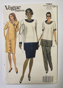 Vintage 1990s Vogue Pattern 7982 - sz 14-16-18 UNCUT maternity tunic dress pants - Picture 1 of 5
